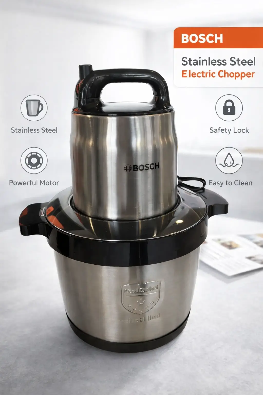 Bosch 3500 Watt 8 Litre Doğrayıcı - Aydarya Store mutfak ve çeyiz koleksiyonu, 2. görünüm