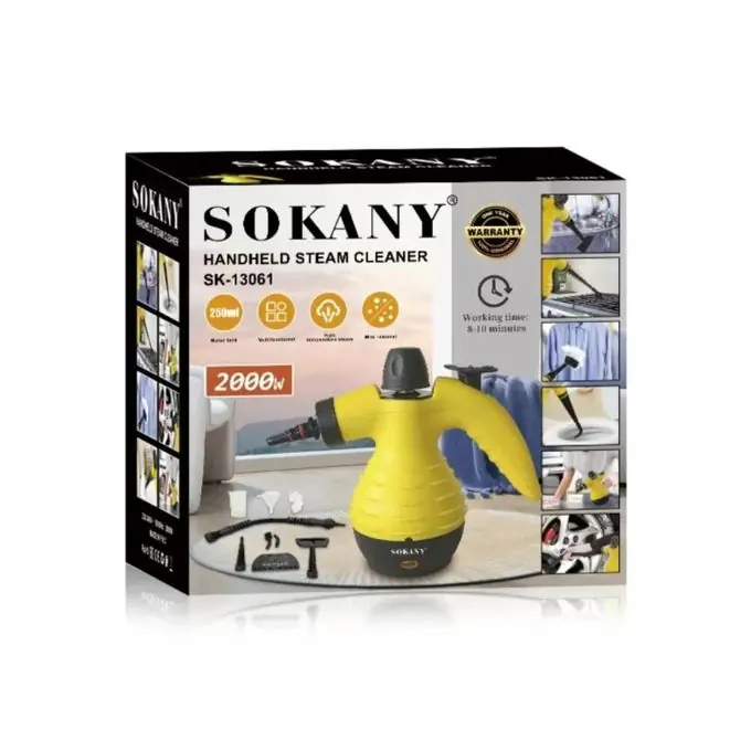 SOKANY SK-13061 Yüksek Basınçlı El Tipi Buharlı Temizleyici - Sarı - Aydarya Store mutfak ve çeyiz koleksiyonu